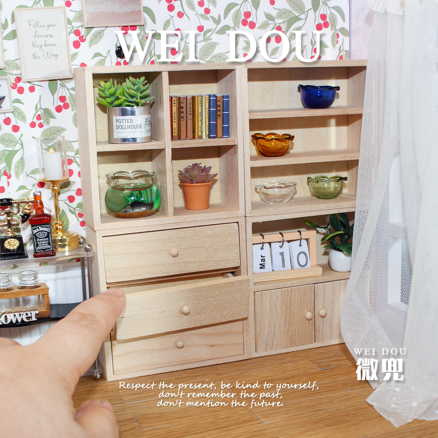 12分BJD迷你娃屋实木收纳柜ob11微缩书柜小布diy场景家具模型柜子,模玩/动漫/周边/娃圈三坑/桌游,BJD场景道具娃屋,淘宝优惠券,粉丝福利购,淘宝优惠卷