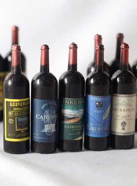 娃屋袖珍葡萄酒bjd瓶子装红酒迷你干红酒瓶ob11微缩食玩道具模型