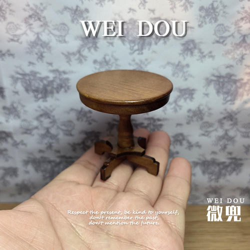 娃屋迷你小茶几圆桌模型