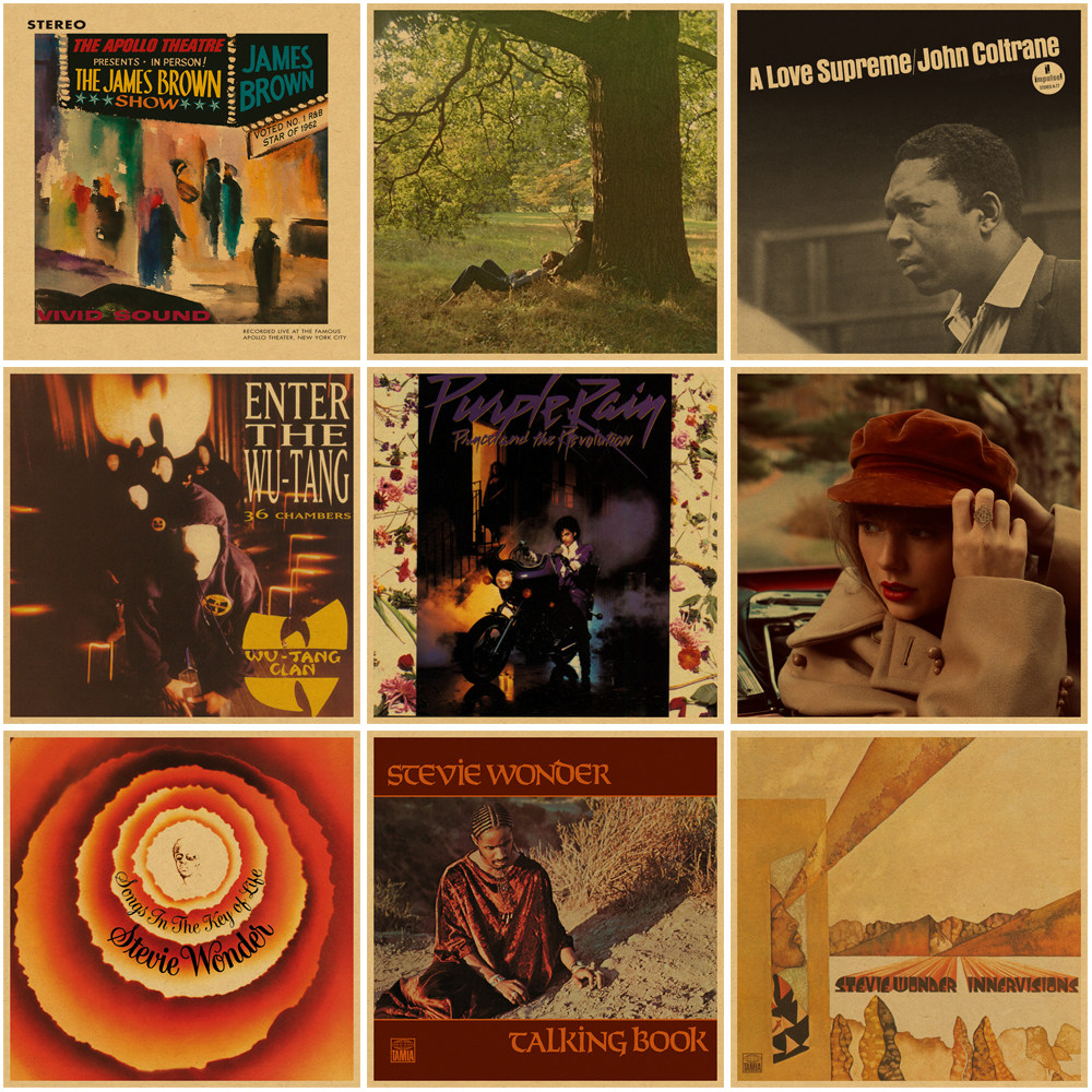 欧美经典专辑封面海报英文歌星唱片墙贴卧室宿舍墙面装饰牛皮纸画,家居饰品,现代装饰画,淘宝优惠券,粉丝福利购,淘宝优惠卷