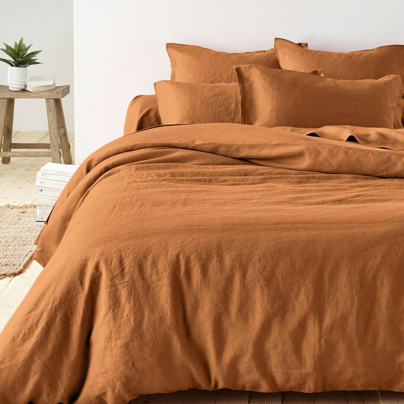 外贸进口法国亚麻不扎人床品套件