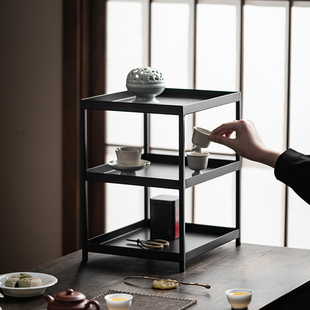 铁艺茶棚中式茶具茶杯收纳架小型博古架多宝阁置物架子桌面茶柜