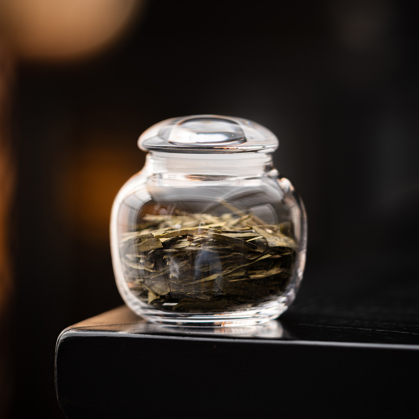 尚器 高透水晶玻璃茶叶罐 便携迷你玻璃小罐密封罐防潮醒茶罐小号