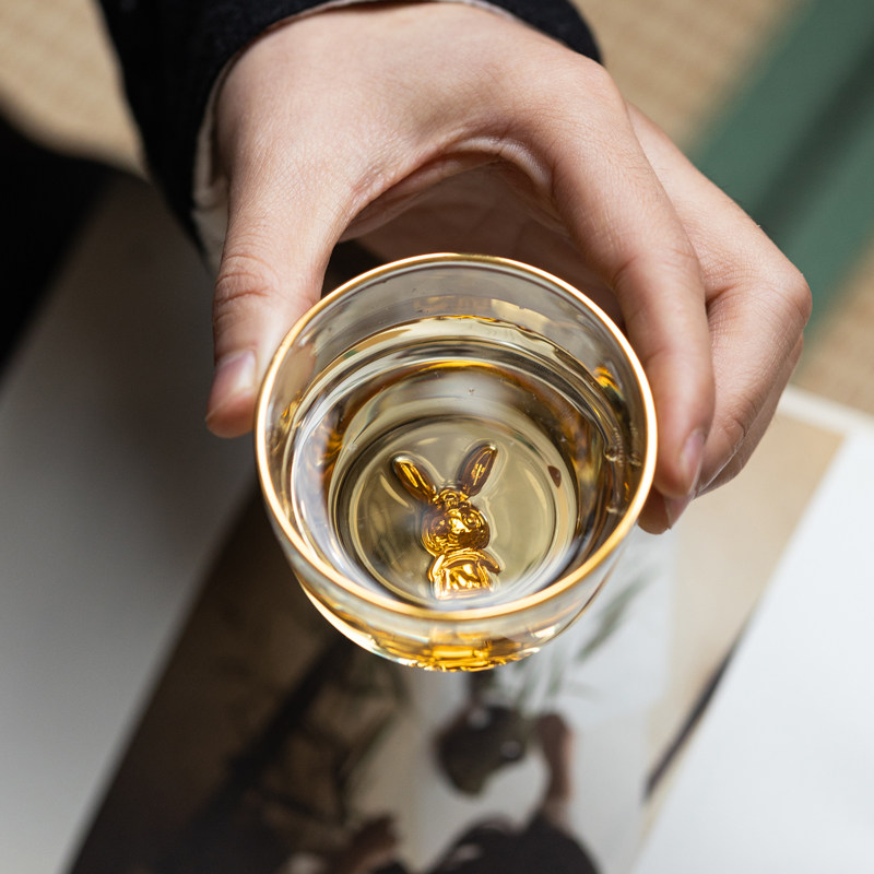 尚器 兔子玻璃茶杯主人杯单杯喝茶品茗杯耐热功夫茶具茶杯水晶杯,餐饮具,茶杯,淘宝优惠券,粉丝福利购,淘宝优惠卷