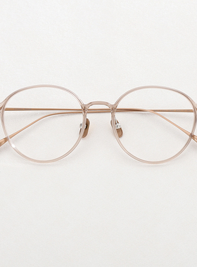 韩国进口纯钛超轻近视眼镜女可配复古男透明有度数光学眼睛圆框架