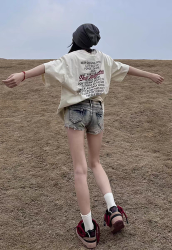 美式vibe短裤牛仔夏季包臀热裤
