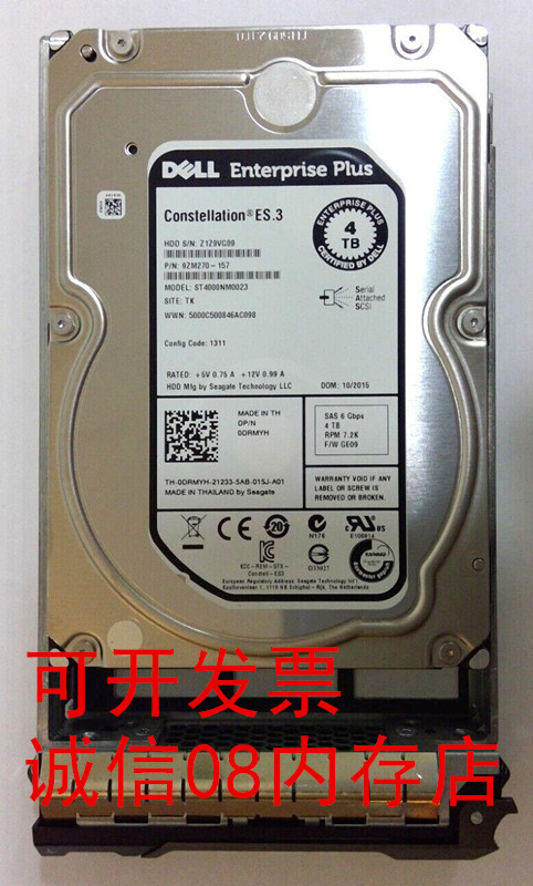 DELL Compellent SC8000 SC7020 SC280 4T SAS 3.5 7.2K康贝硬盘