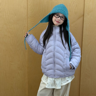 韩国女童羽绒服2025冬款加厚连帽白鸭绒排骨羽绒服儿童防风保暖