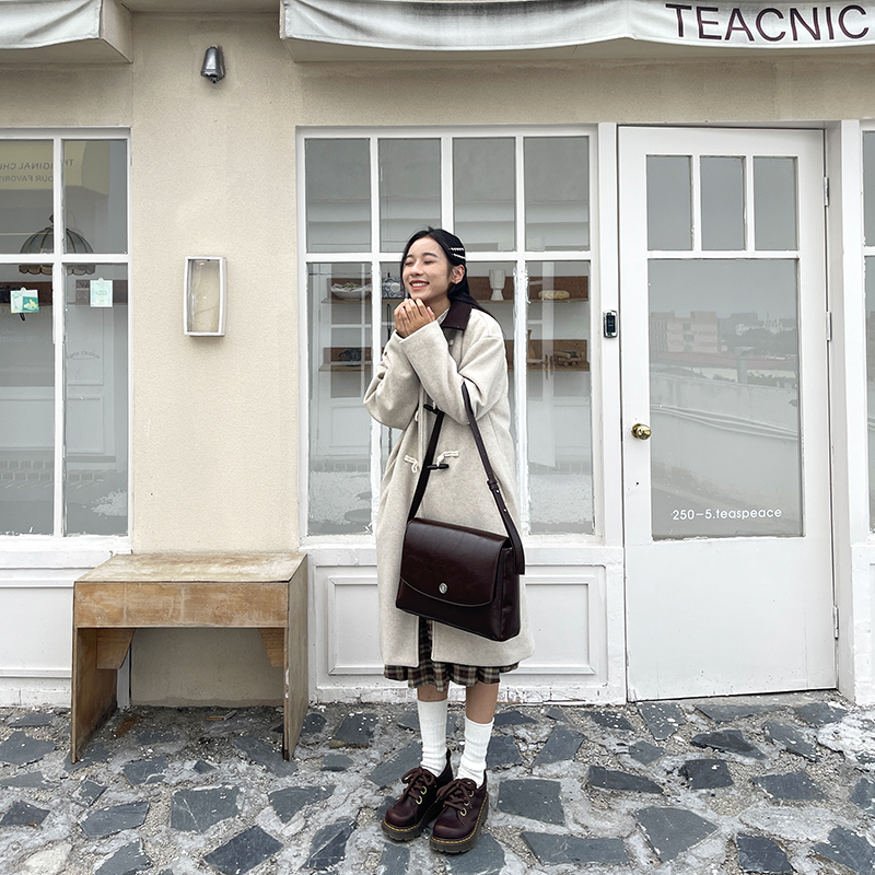 毛呢大衣小个子韩系温柔