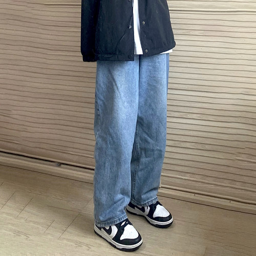 Punkhoo 小个子牛仔裤女夏季新款街头风宽松直筒休闲阔腿裤长裤子