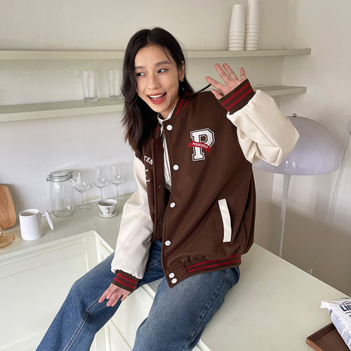美式复古学院风小众棒球服