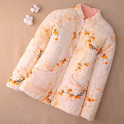 纯棉花小香风手工棉袄 中式女士修身棉服 田园风保暖加厚棉衣外套