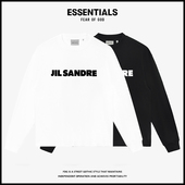 夏季 JIL极简白色字母短袖 T恤男女纯棉小众设计感情侣潮宽松半袖 新