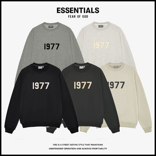 ESSENTIALS潮牌1977数字印花FOG套头圆领卫衣男女宽松加绒上衣