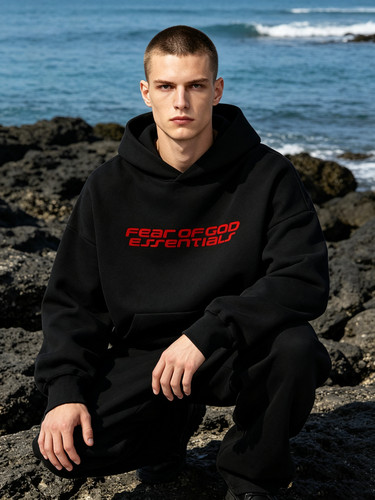 FOG FEAR OF GOD ESSENTIALS硅胶字母90'S连帽卫衣秋冬款男女
