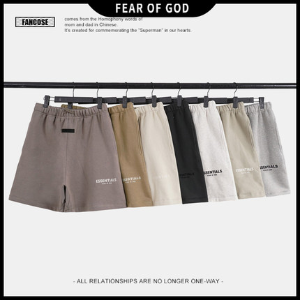 FOG复线FEAR OF GOD高街抽绳反光字母休闲短裤ESSENTIALS五分裤潮