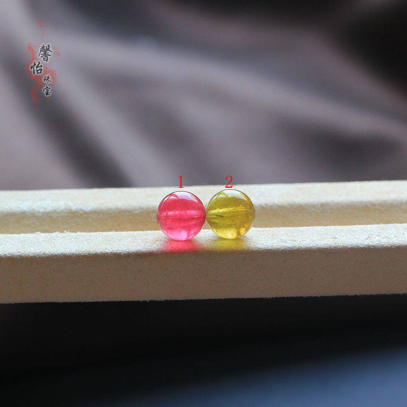 芭比红碧玺单珠散珠9 9.2MM玻璃体多宝手链DIY配珠
