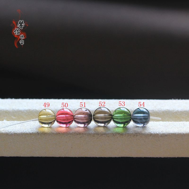 天然碧玺黄绿红灰紫蓝碧圆珠隔珠