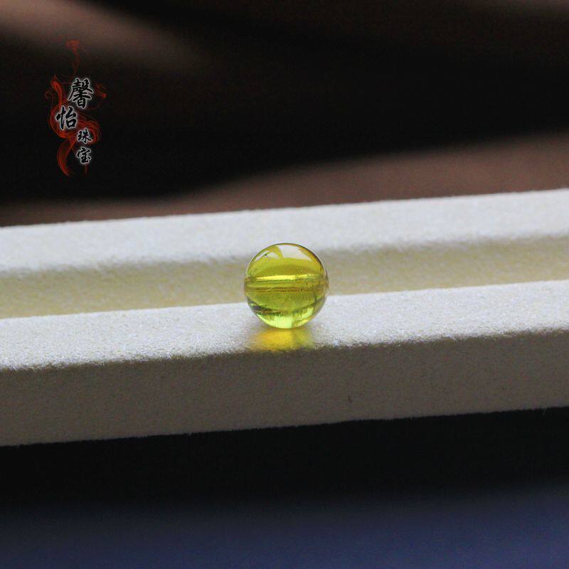 近雀黄柠檬黄碧玺单珠散珠9 9.2MM玻璃体色标手链DIY配珠