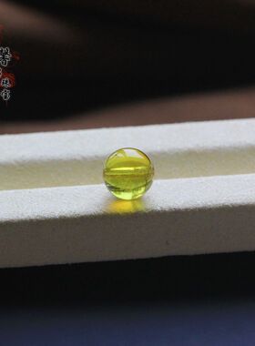 天然碧玺近雀黄/柠檬黄圆珠隔珠