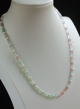 西瓜碧玺竹节搭配天然珍珠锁骨链