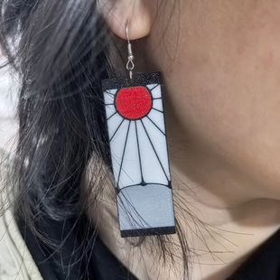 鬼灭之刃cosplay炭治郎继国缘一二次元动漫饰品耳饰耳环耳钉装饰