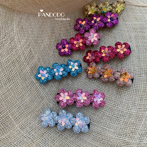 pandodo原创小众手缝闪亮刘海夹