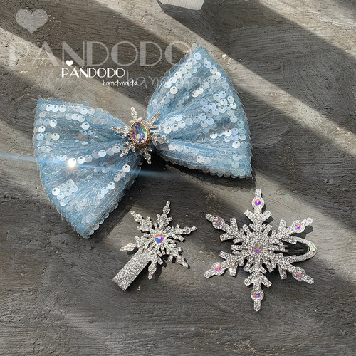 冰雪闪亮大蝴蝶结雪花爱莎