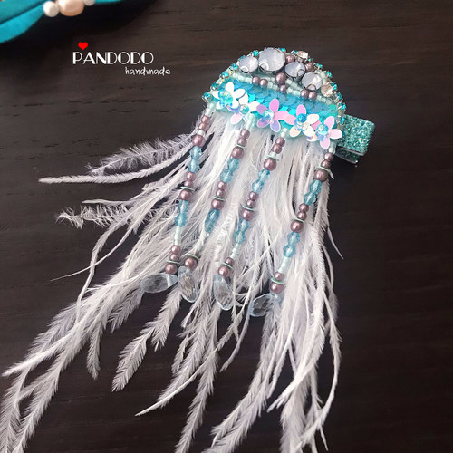 pandodo重工手缝流苏发夹公主