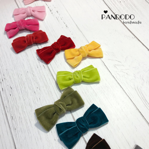 pandodo纯手工定制丝绒儿童发夹