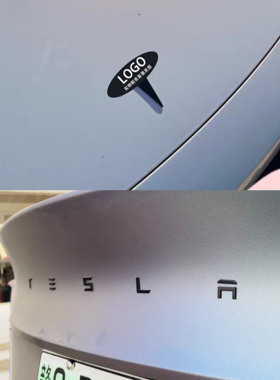 适用特斯拉ModelY配件焕新3黑化tesla哑黑色丫后尾车标贴替换改装