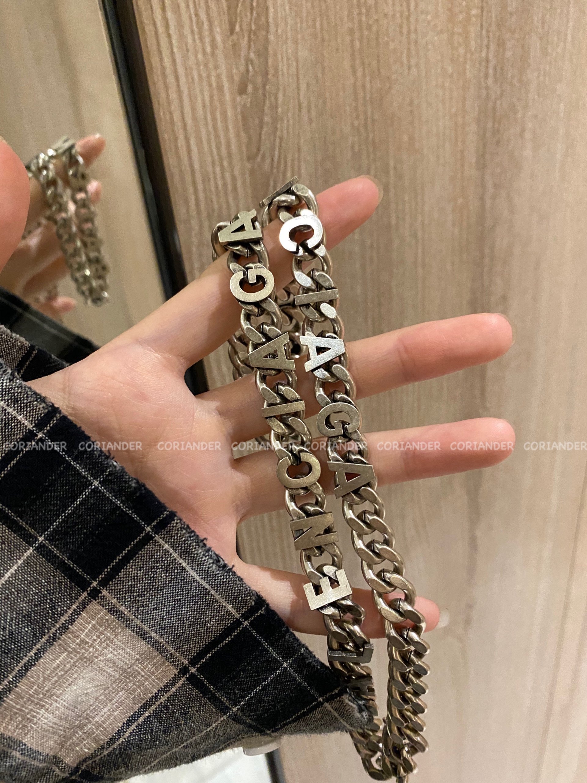 香菜商店立体字母做旧古巴链