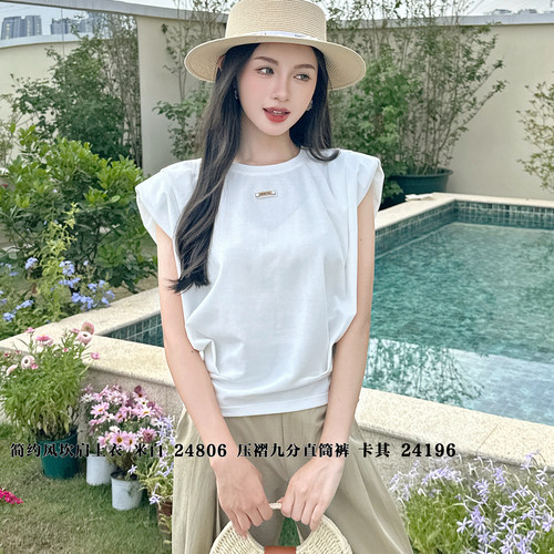 2025夏季新款坎肩圆领T恤