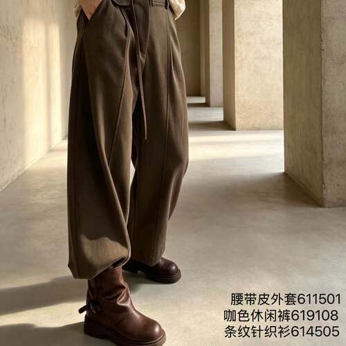 SJayova秋冬舒适阔腿质感长裤