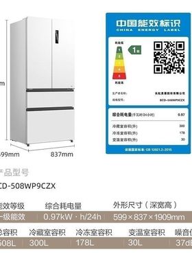 MeiLing/美菱 BCD-508WP9CZX大法式一级双变频超薄款大容量双系统