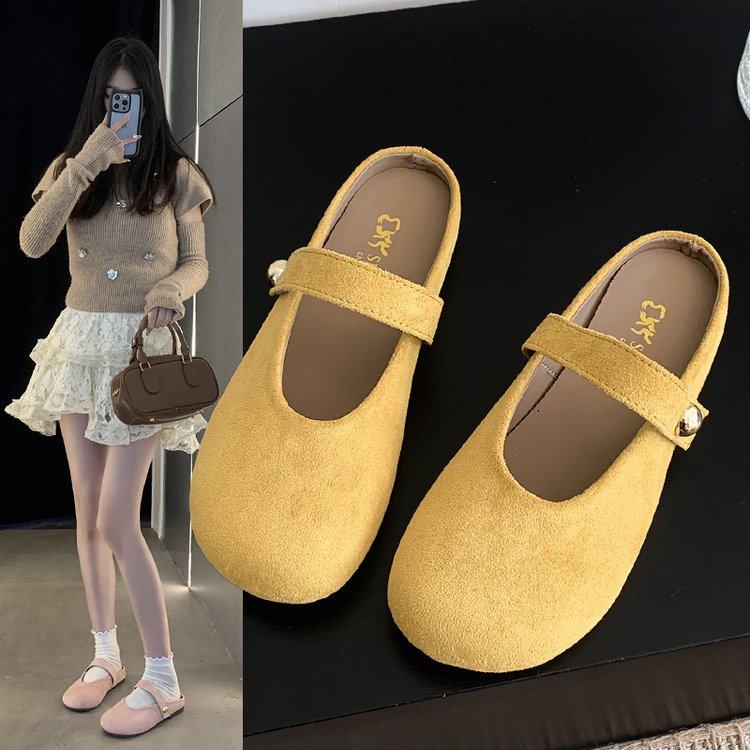 仙女风平底软底半拖女2025春夏新款韩版懒人女鞋外穿凉拖鞋,女鞋,包头拖,淘宝优惠券,粉丝福利购,淘宝优惠卷