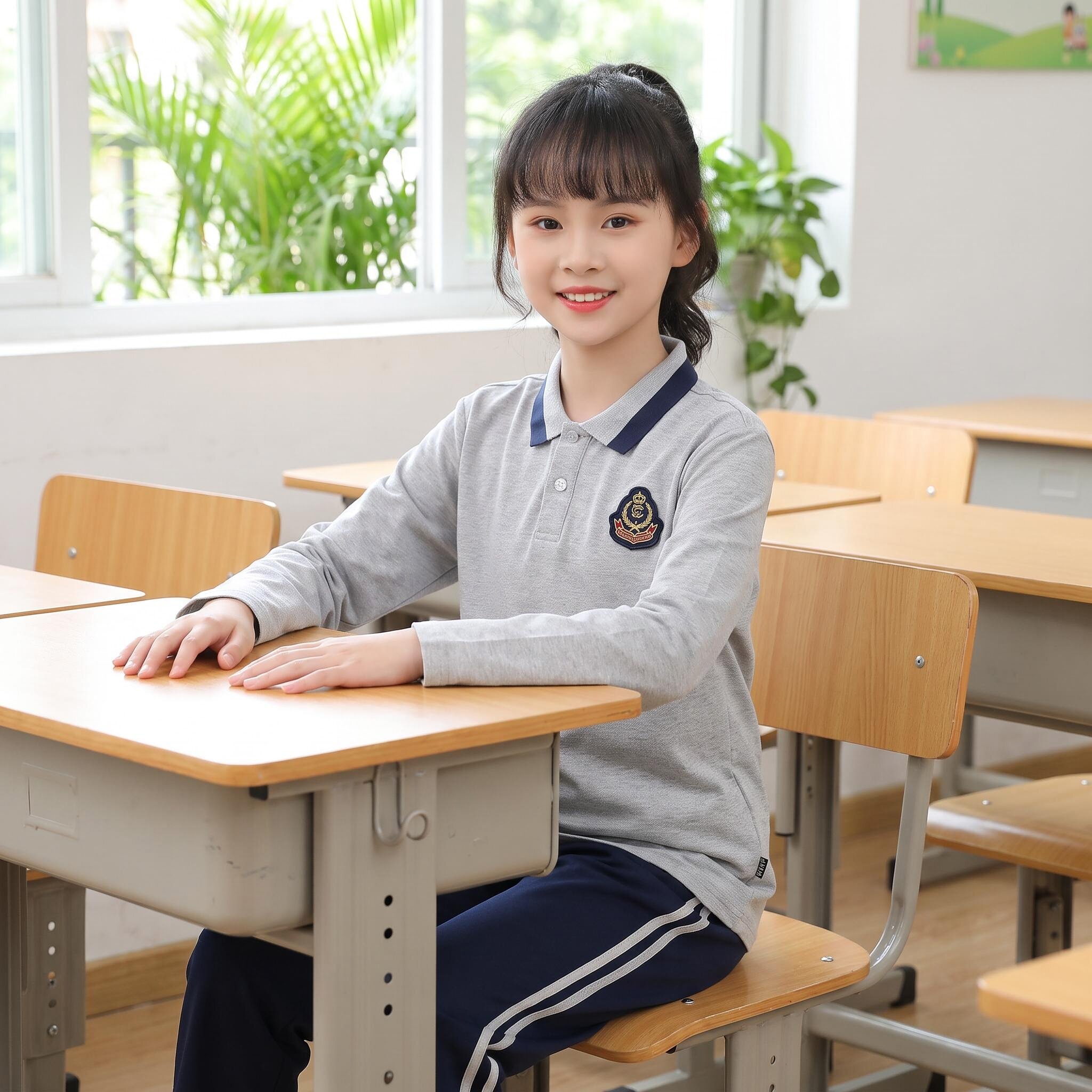 厦门市直属小学初中高中学生校服秋季男女长袖长裤速干透气柔感