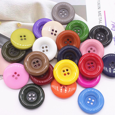 纽扣扣子糖果色黑色四眼大圆边大