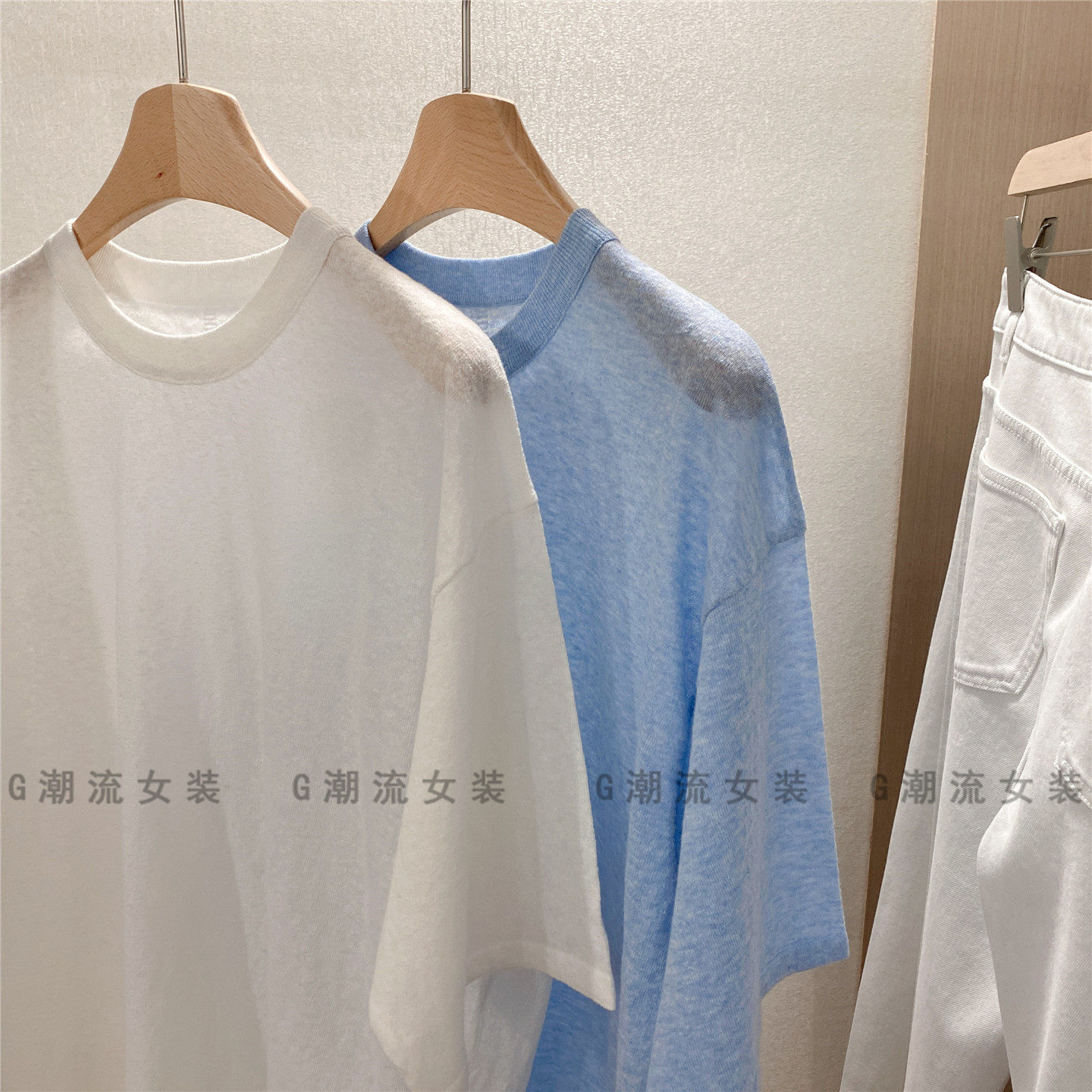 极简文艺清爽透气纯色宽松慵懒雪花纹棉亚麻圆领短袖T恤薄款女夏