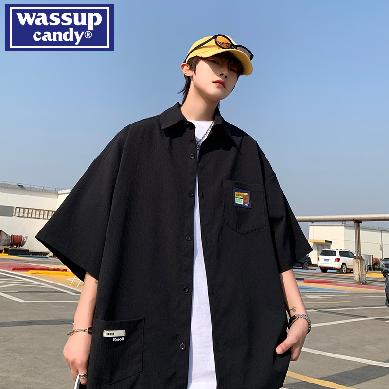 潮流百搭衬衫wassup潮牌设计感
