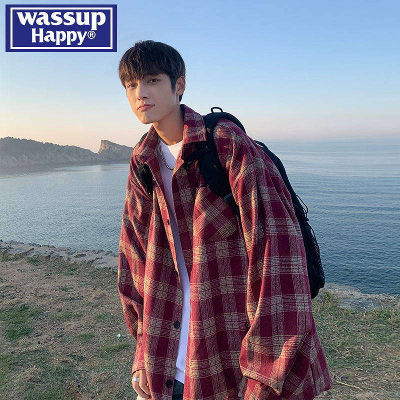 长袖衬衫wassuphappy潮流百搭