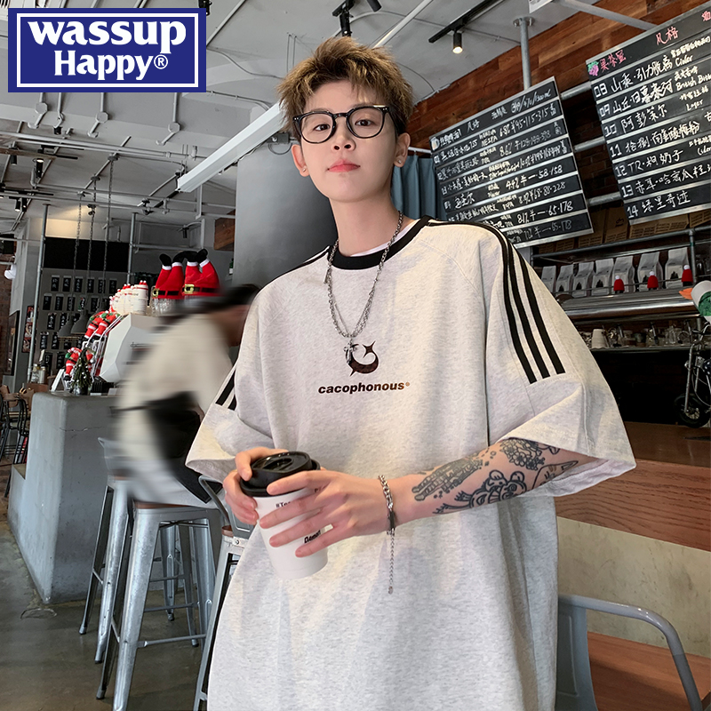 wassuphappy潮流短袖t恤男