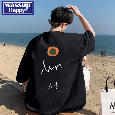 wassuphappy短袖潮流青少年T恤