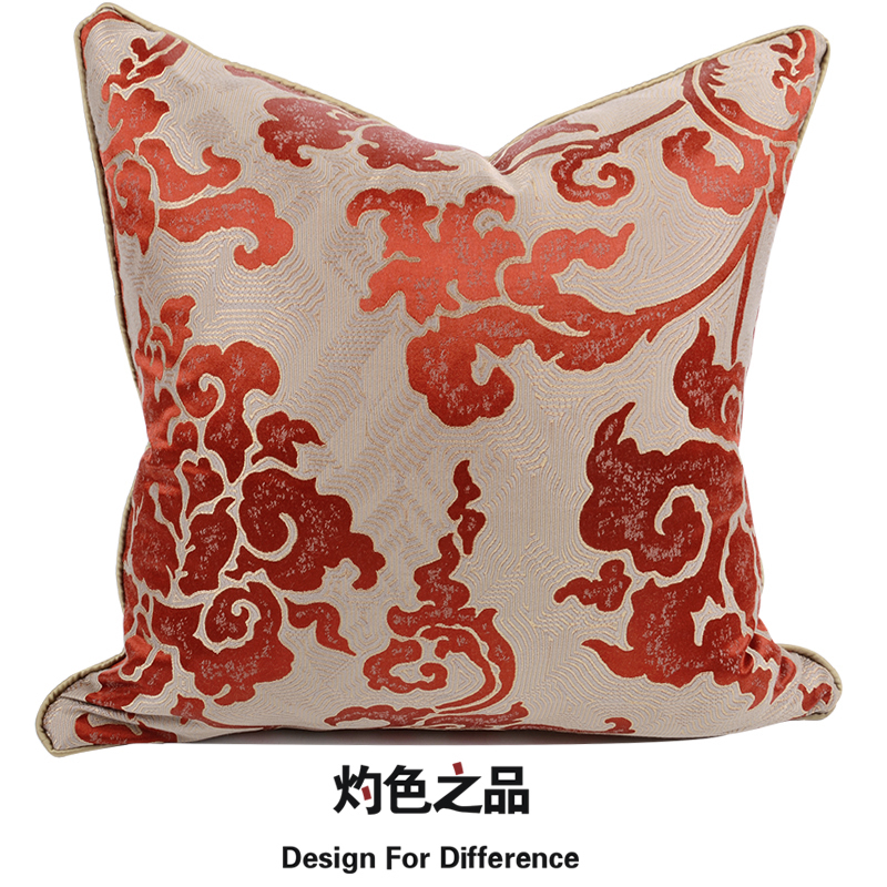 新中式欧式沙发提花靠枕靠垫简约现代样板间布艺靠背靠包抱枕枕套