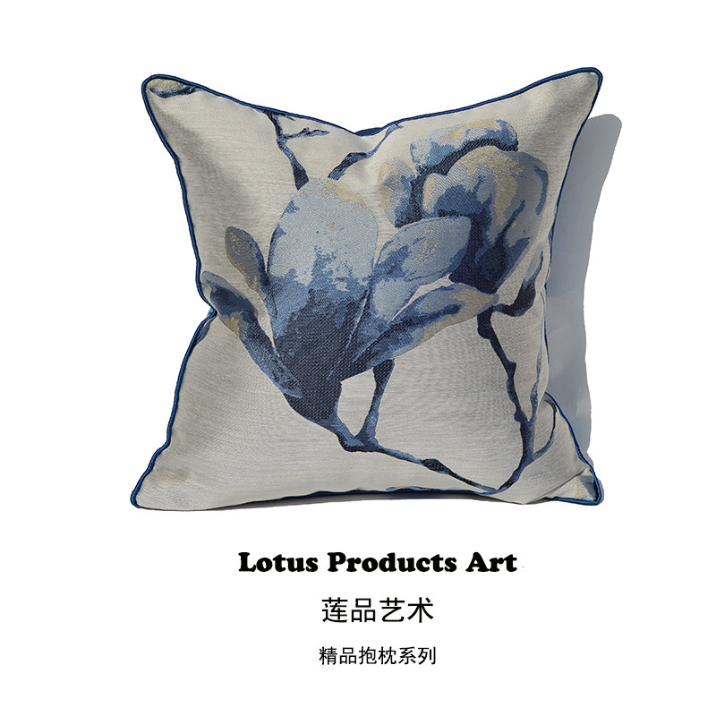 蓝色绸缎提花现代简约中式古典软装样板间沙发客厅大抱枕靠枕靠垫,居家布艺,靠垫/抱枕,淘宝优惠券,粉丝福利购,淘宝优惠卷