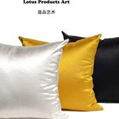 纯色客厅沙发抱枕现代简约缎面床头睡觉靠垫靠枕靠背套轻奢不含芯