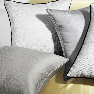 沙发靠枕靠垫大抱枕方形现代简约灰色白色布艺居家样板房会所腰枕