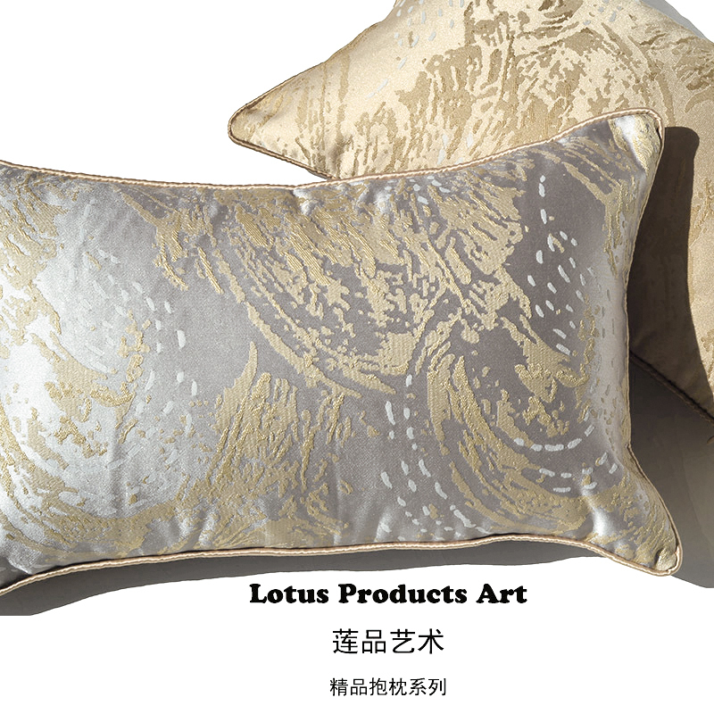 灰棕提花简约现代沙发靠枕套抱枕