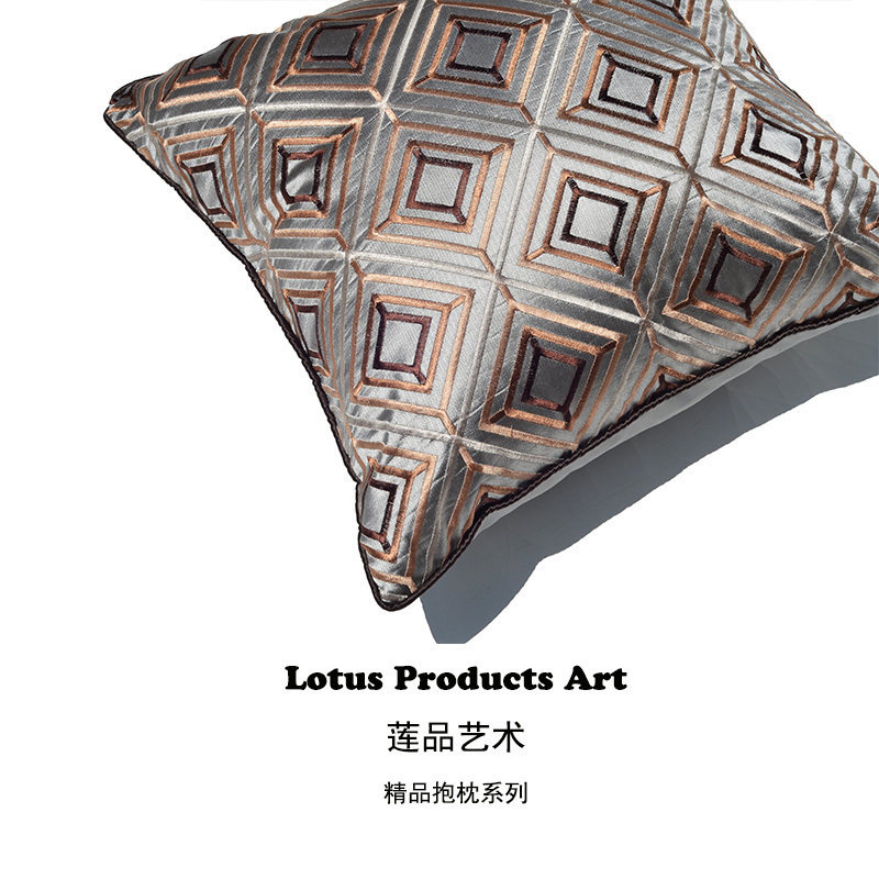绸缎丝绣新古典中式欧式长方形客厅沙发靠包靠枕靠垫抱枕套不含芯