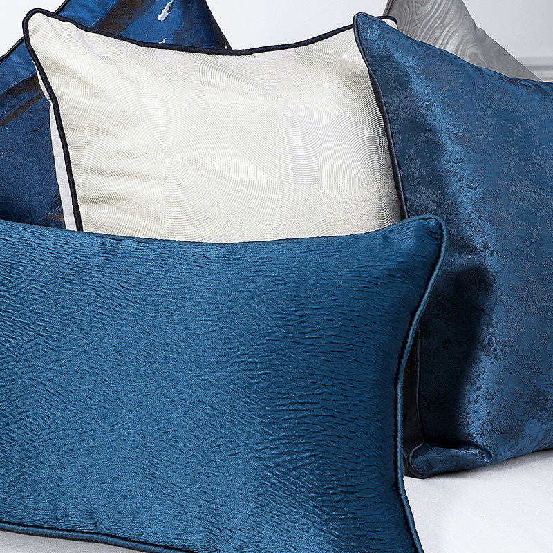 简约现代抱枕中式缎面丝绣沙发靠背蓝色白色长形卧室腰枕靠枕靠垫,居家布艺,腰靠垫,淘宝优惠券,粉丝福利购,淘宝优惠卷